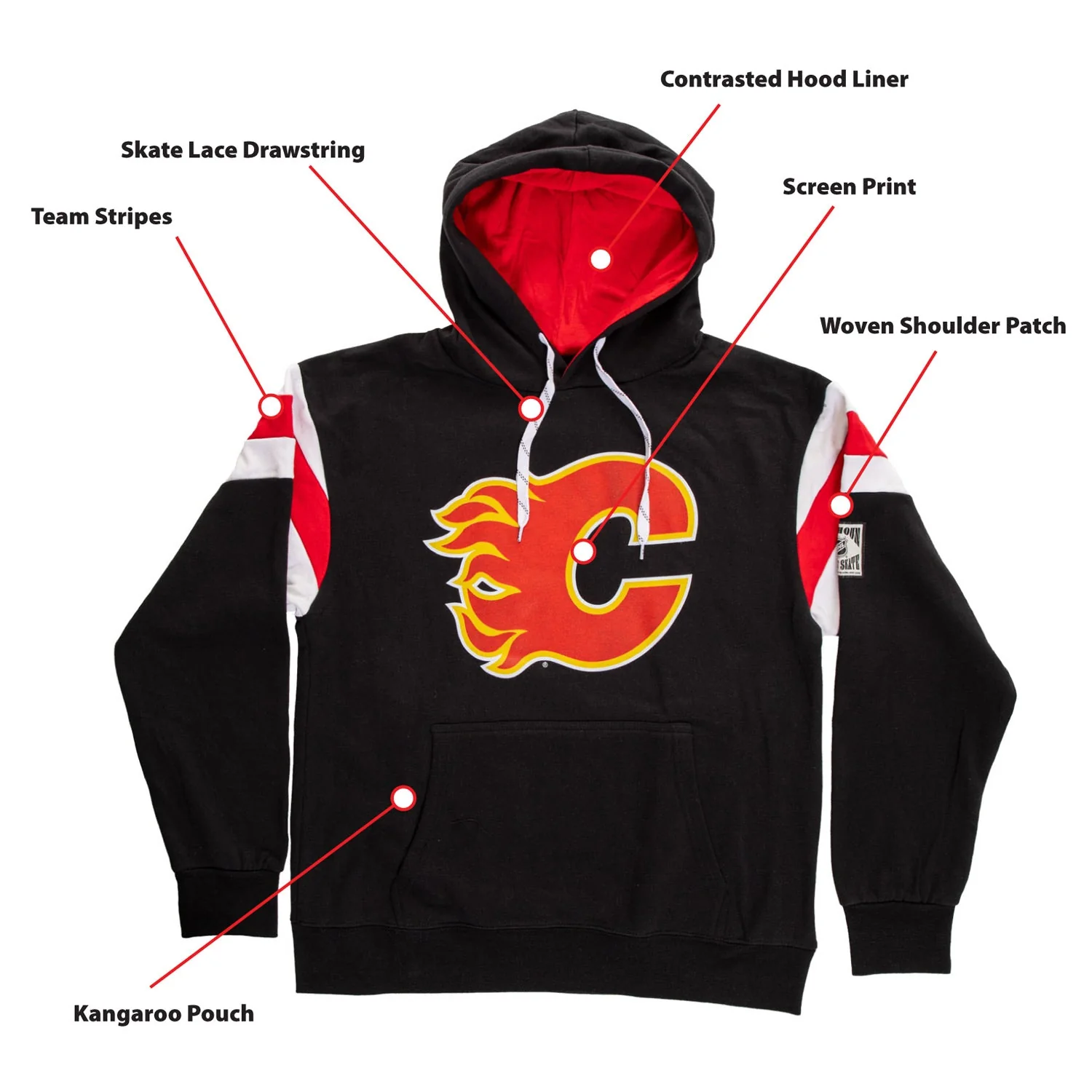 Calgary Flames Varsity Retro Style Hoodie - Image 7