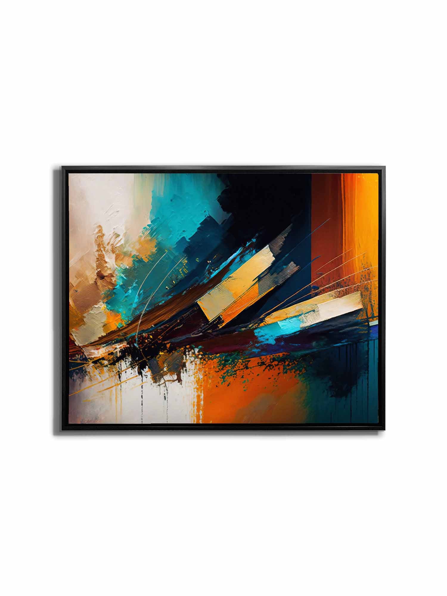 Canvas Print-Abstract Golden Blues-Wall Art - Image 5