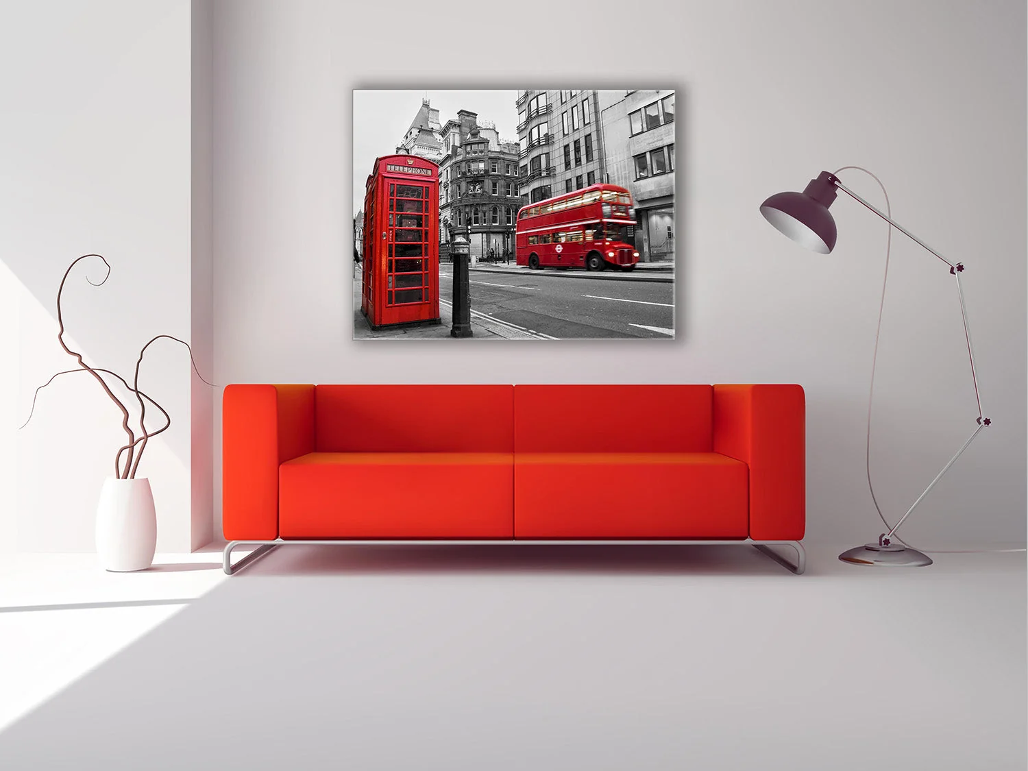 Canvas Print-Iconic Red Double Decker Bus & Phone Booth-Wall art - Image 3