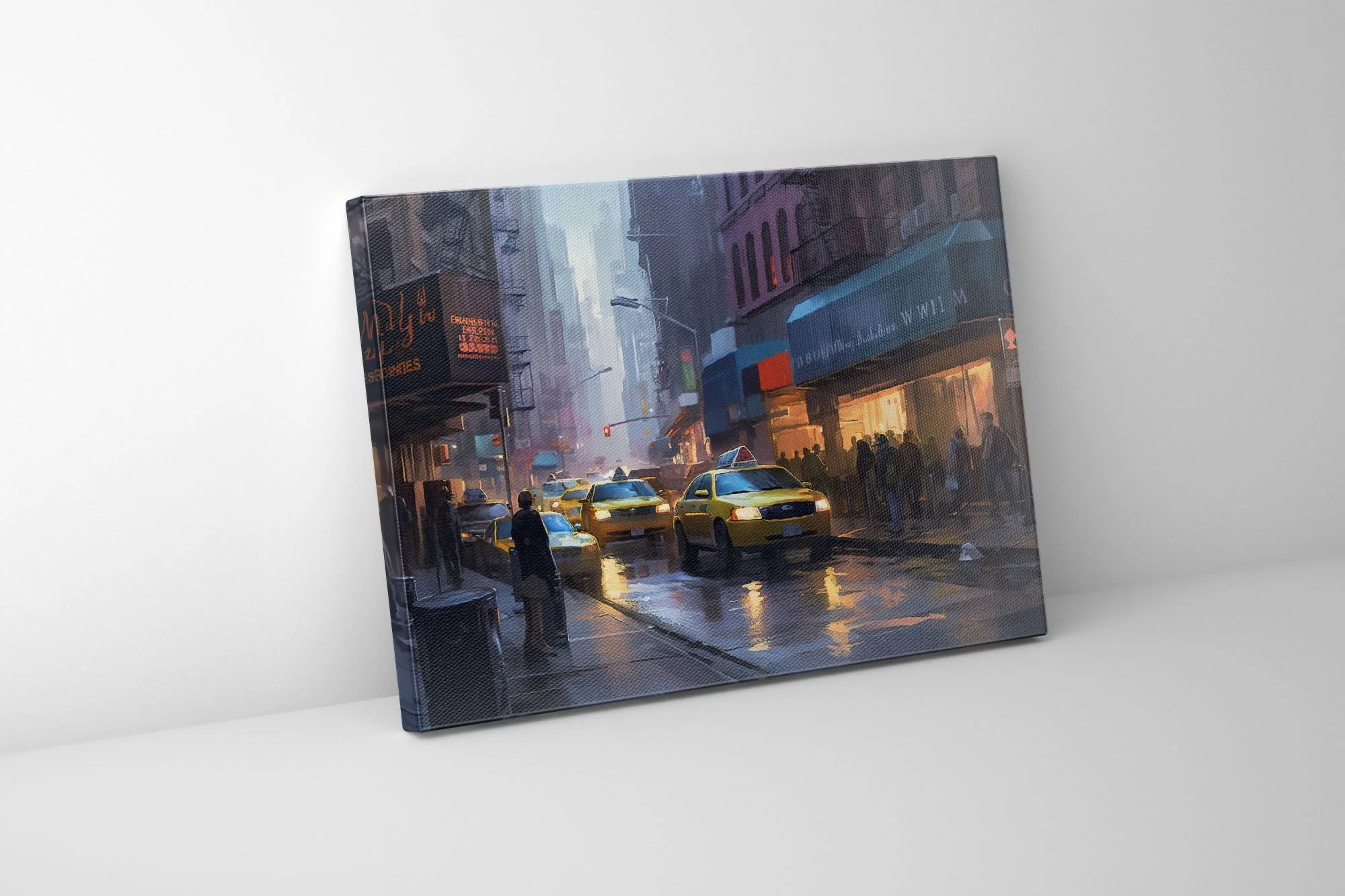 Canvas Wall Art-Night Streets Of NYC-RGB varnish - Image 2