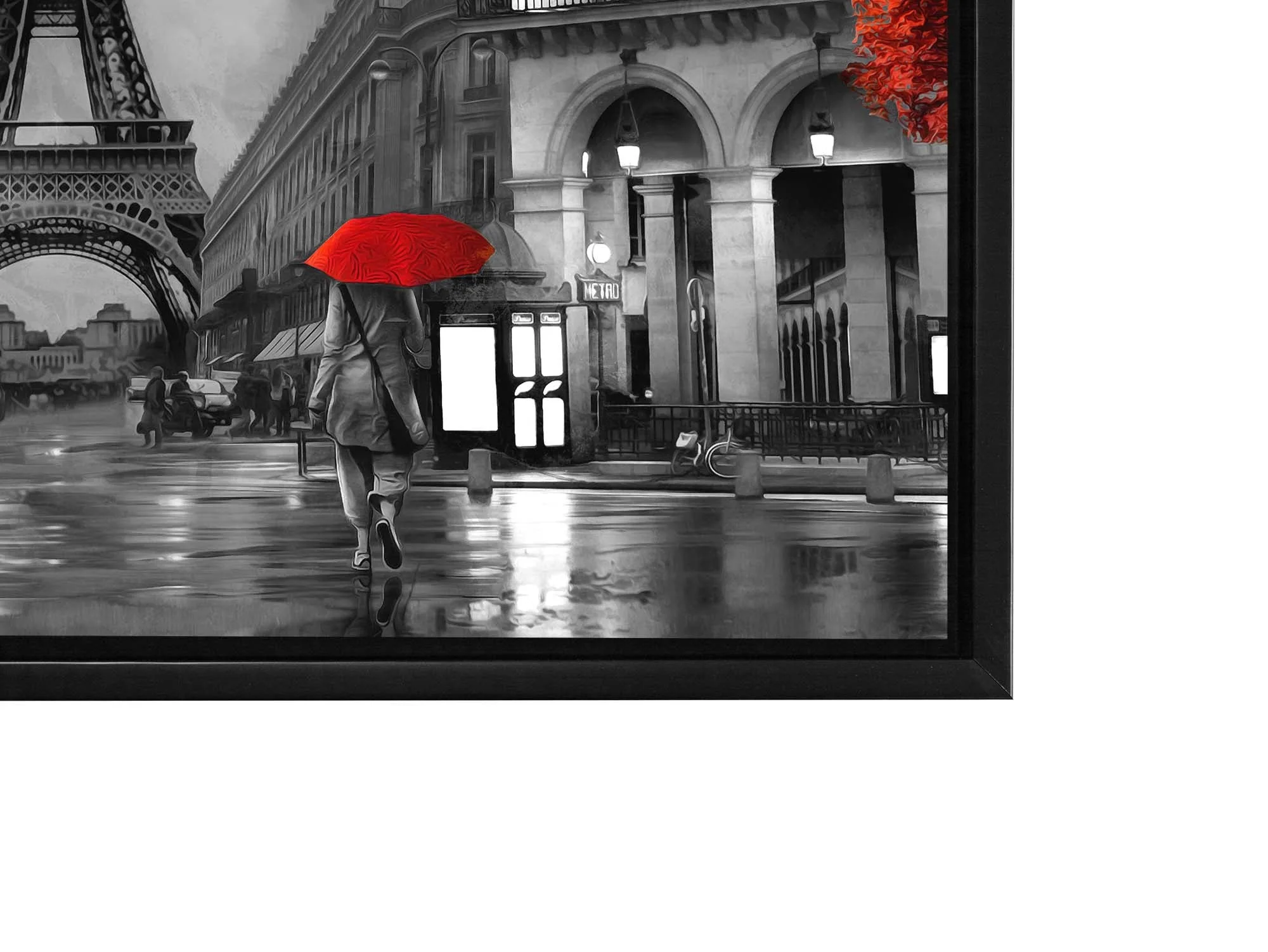Canvas Wall Art-Painterly Paris With Red Accents- Fine Artwork - Image 6