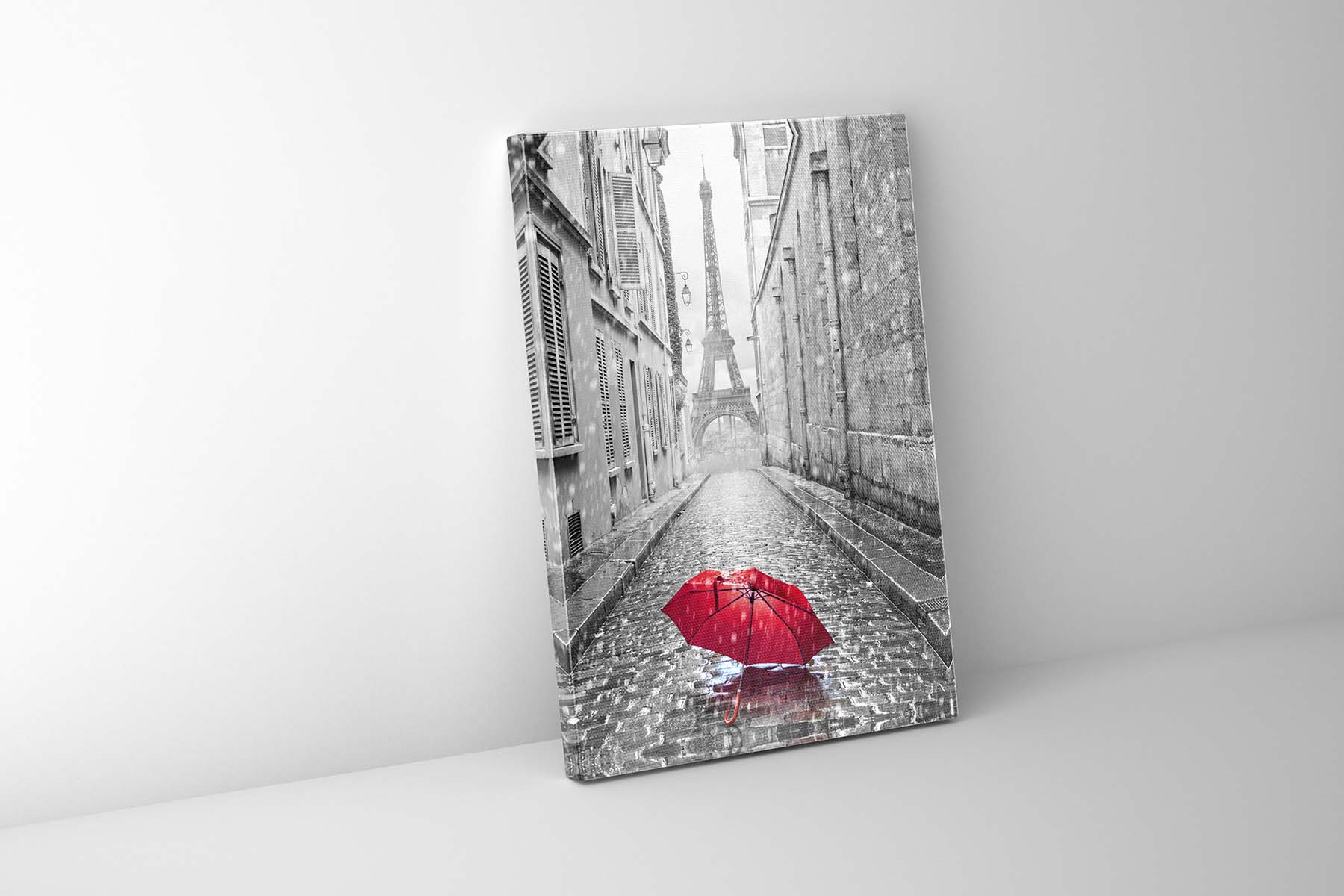 Canvas Wall Art-Red Umbrella Eiffel Tower-Printed Artwork - Image 2