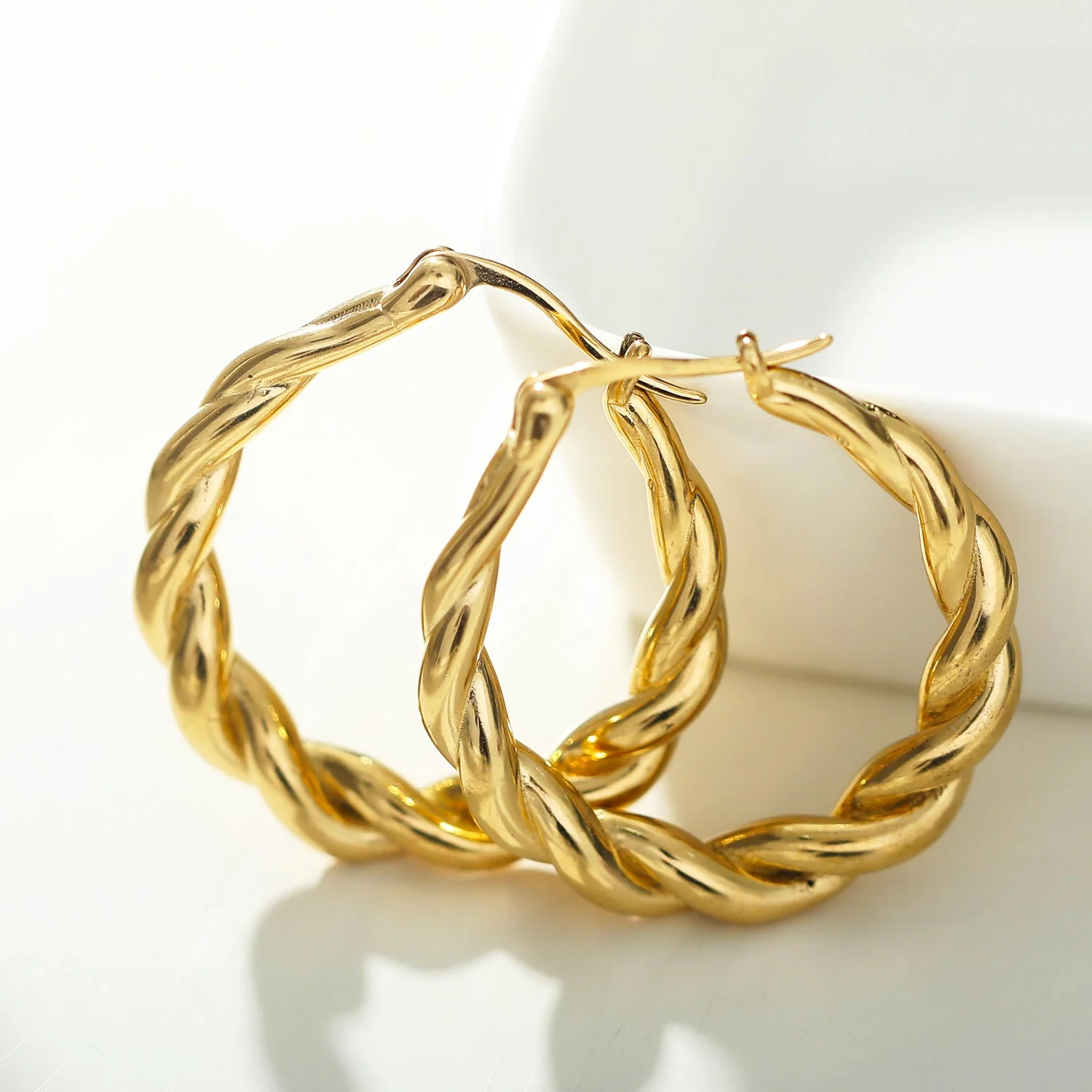 CARWYN Knotted Rope Hoop Gold Earrings - Image 2