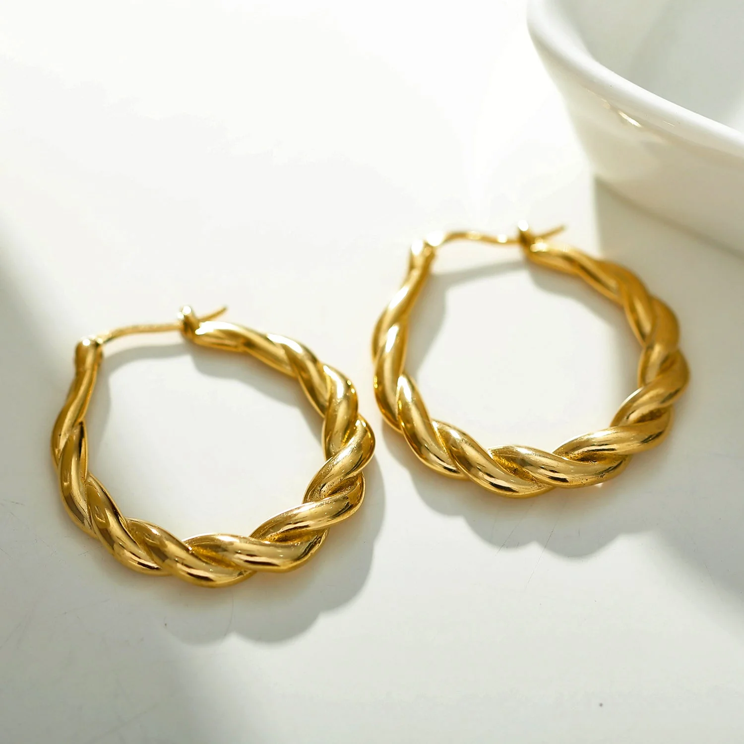 CARWYN Knotted Rope Hoop Gold Earrings - Image 7