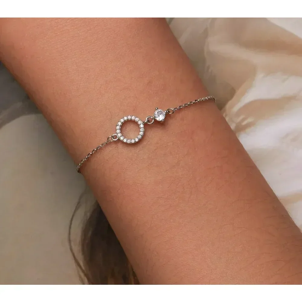 925 Sterling Silver Ring Chain Bracelet - Image 2
