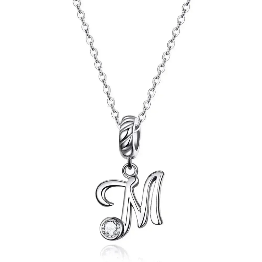Classic 925 Sterling Silver Initial Necklace