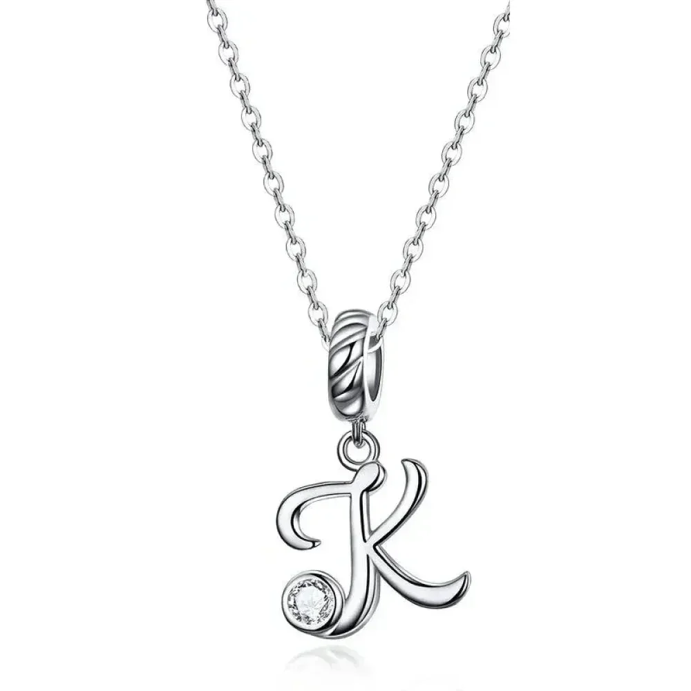 Classic 925 Sterling Silver Initial Necklace - Image 15