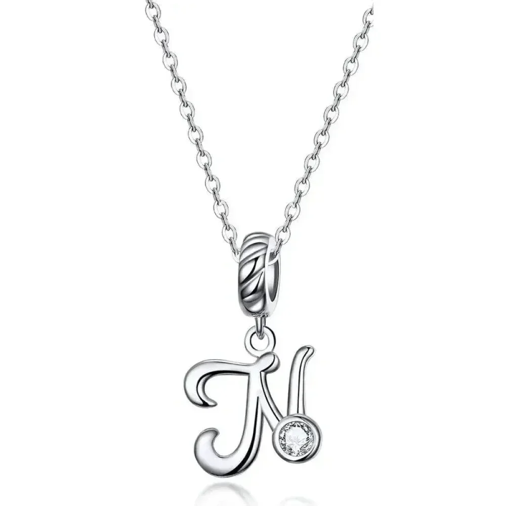 Classic 925 Sterling Silver Initial Necklace - Image 19