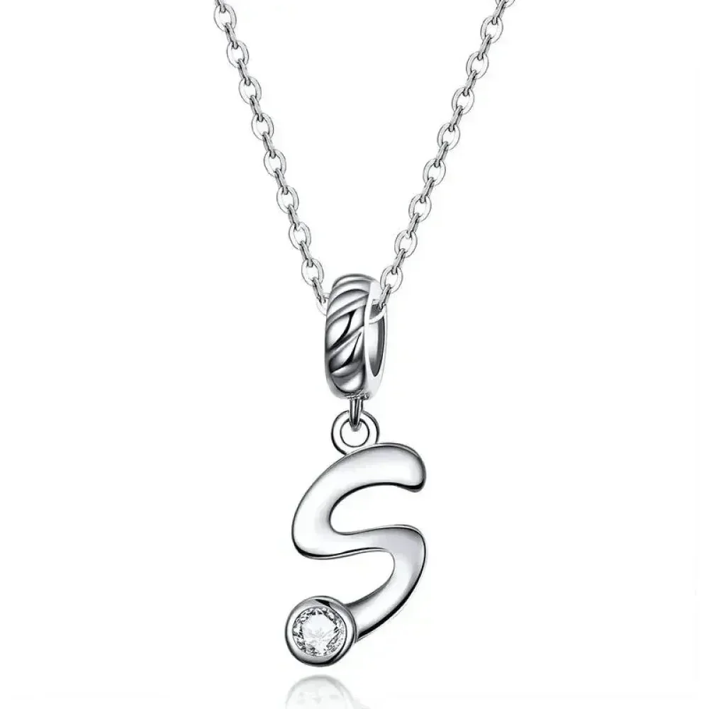 Classic 925 Sterling Silver Initial Necklace - Image 23