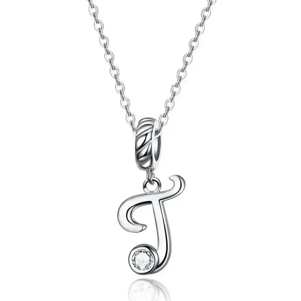 Classic 925 Sterling Silver Initial Necklace - Image 25
