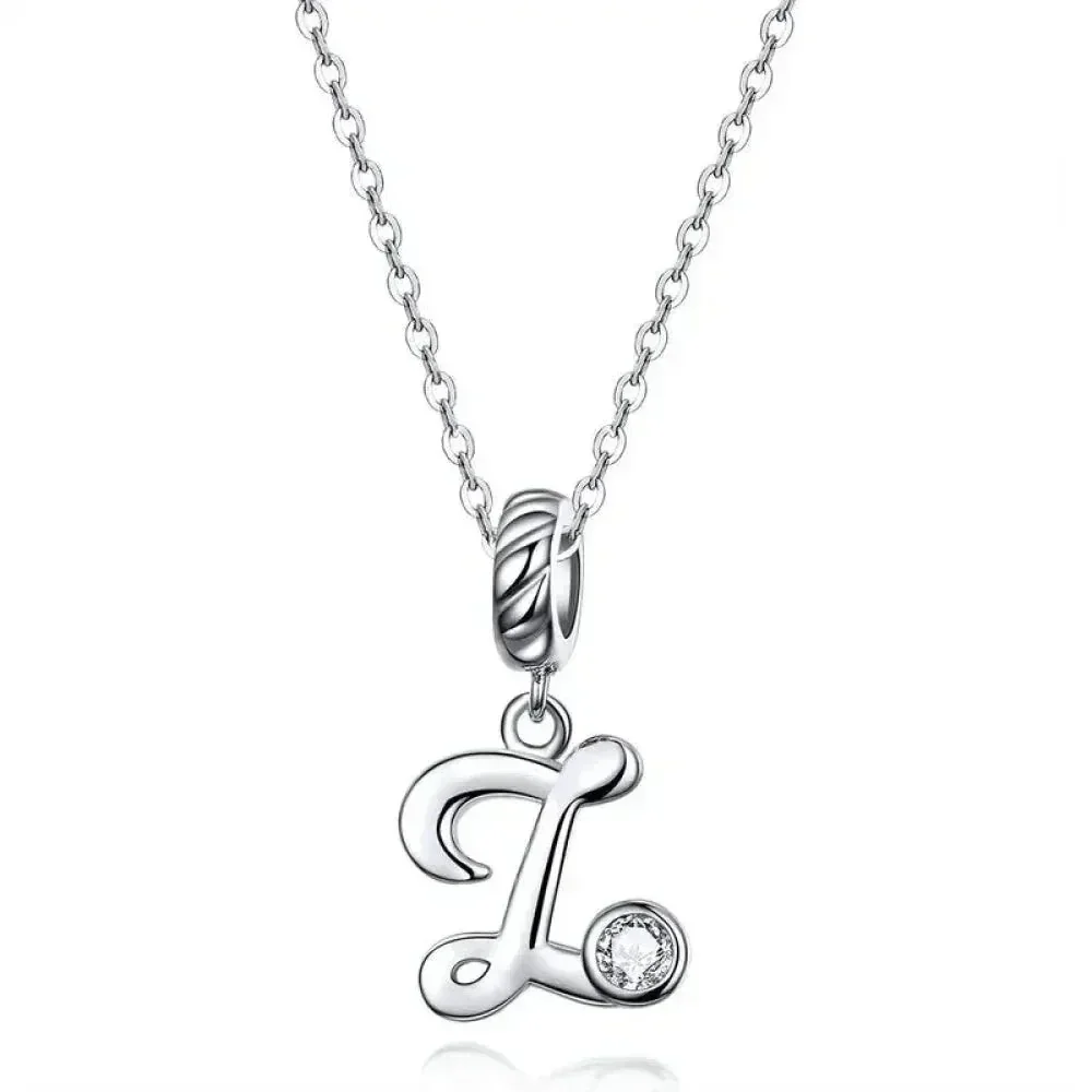 Classic 925 Sterling Silver Initial Necklace - Image 27