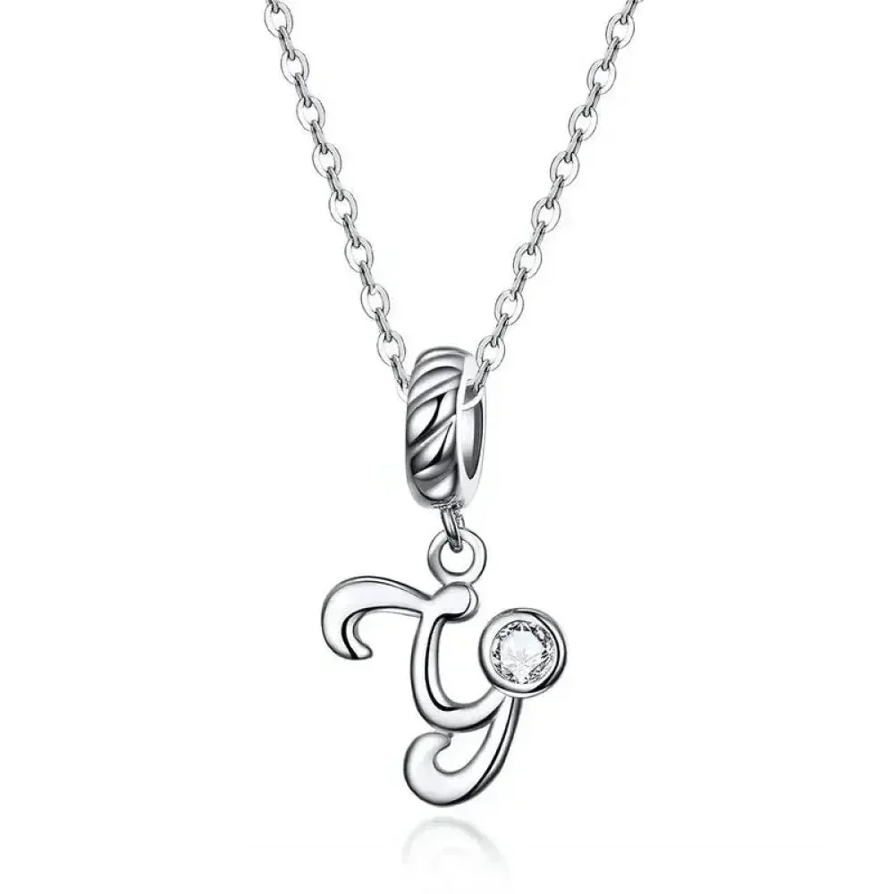 Classic 925 Sterling Silver Initial Necklace - Image 28