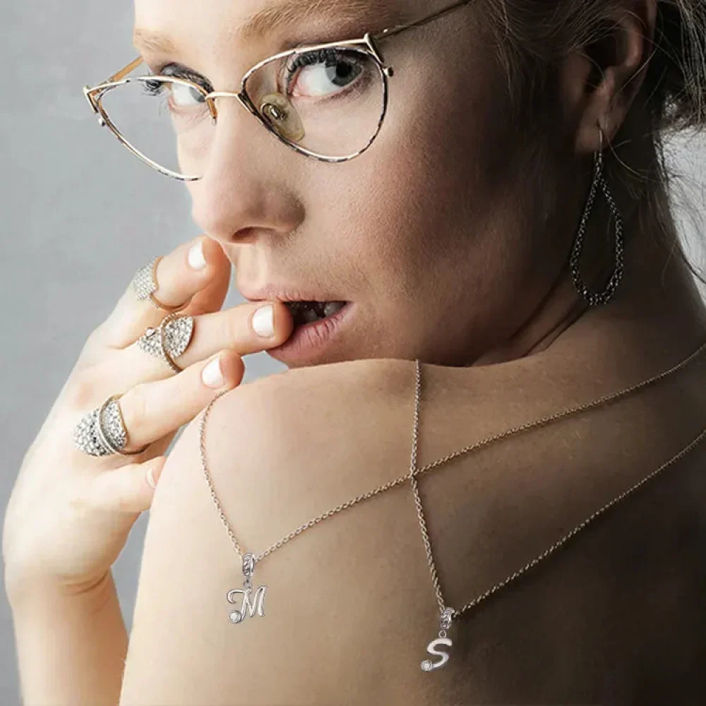 Classic 925 Sterling Silver Initial Necklace - Image 3