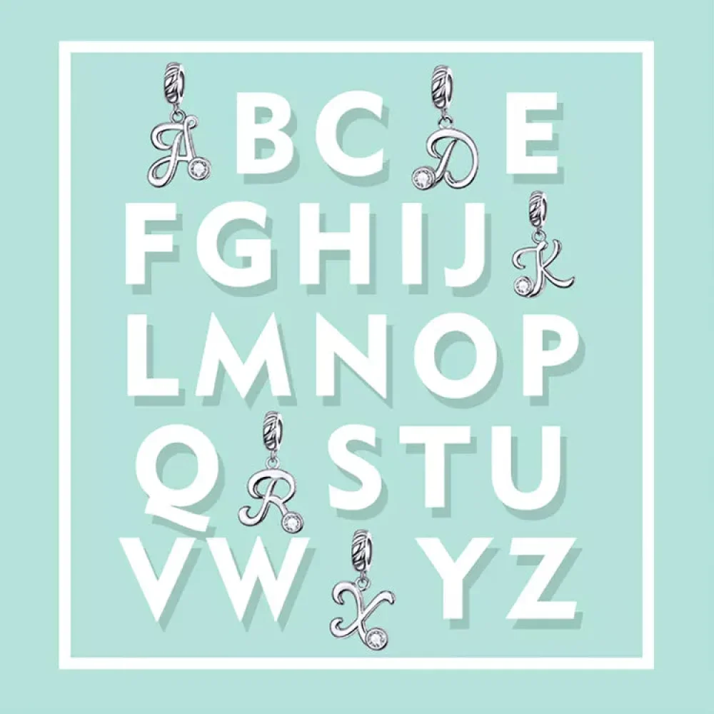 Classic 925 Sterling Silver Initial Necklace - Image 32