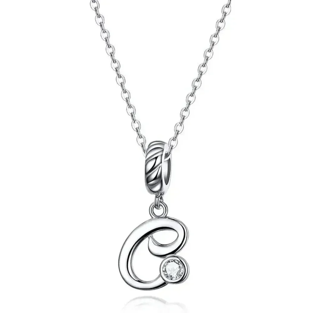 Classic 925 Sterling Silver Initial Necklace - Image 7
