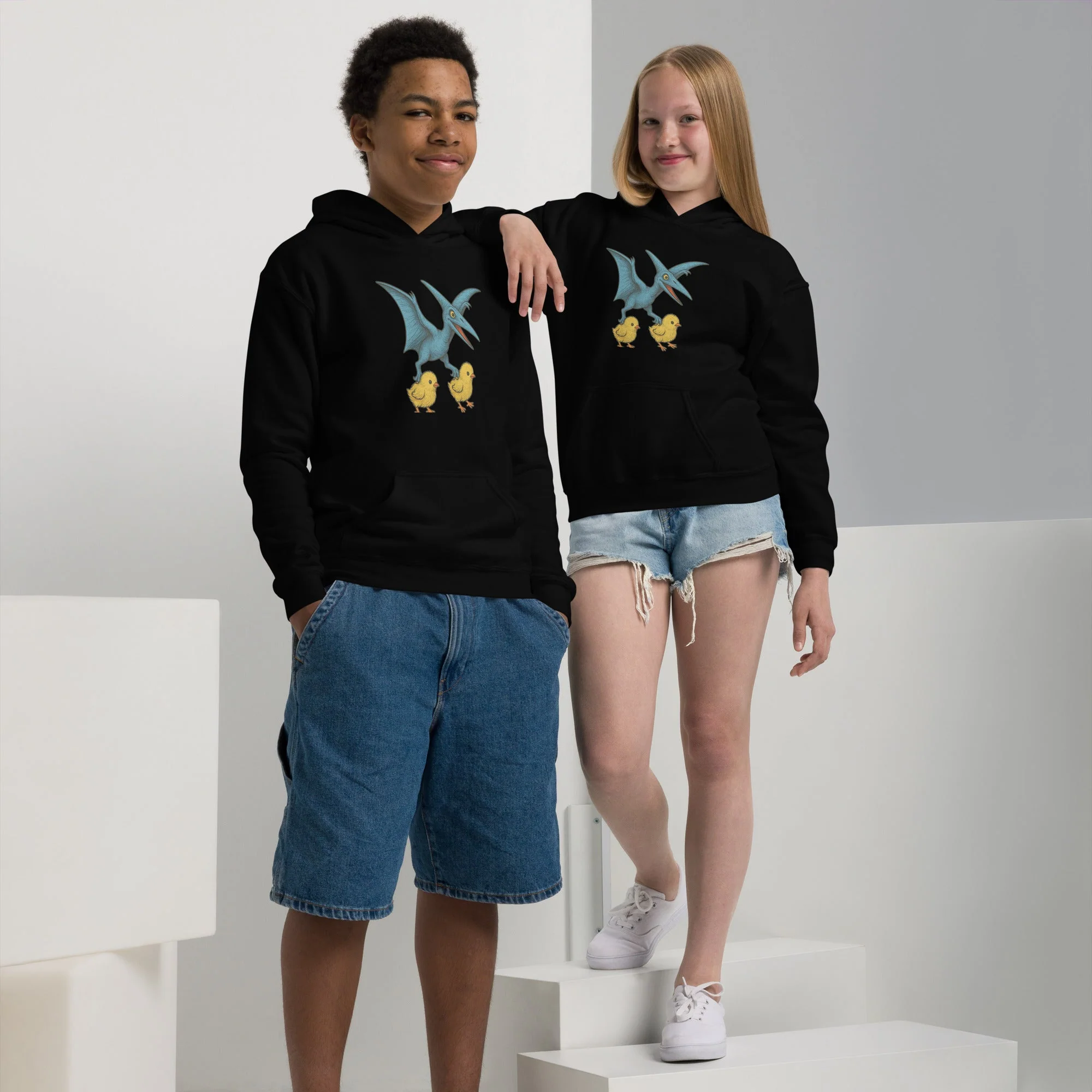 Chickasaurous Pteropoultry Youth heavy blend bunny hug (hoodie) - Image 4