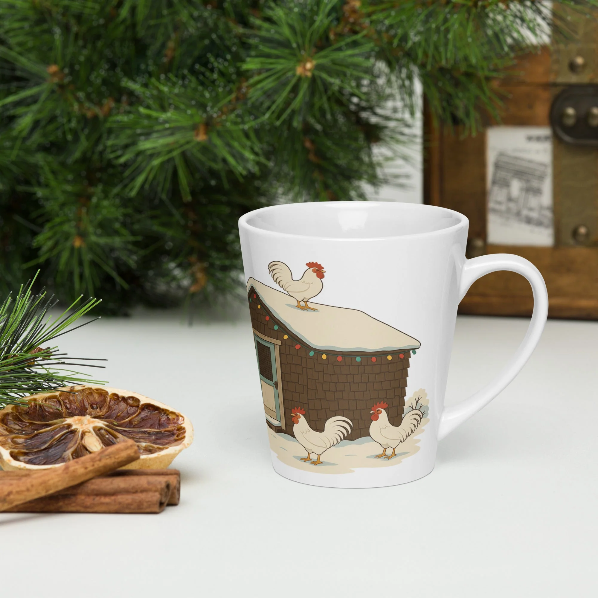 Chickmas Deck the Leghorn Latte mug - Image 2