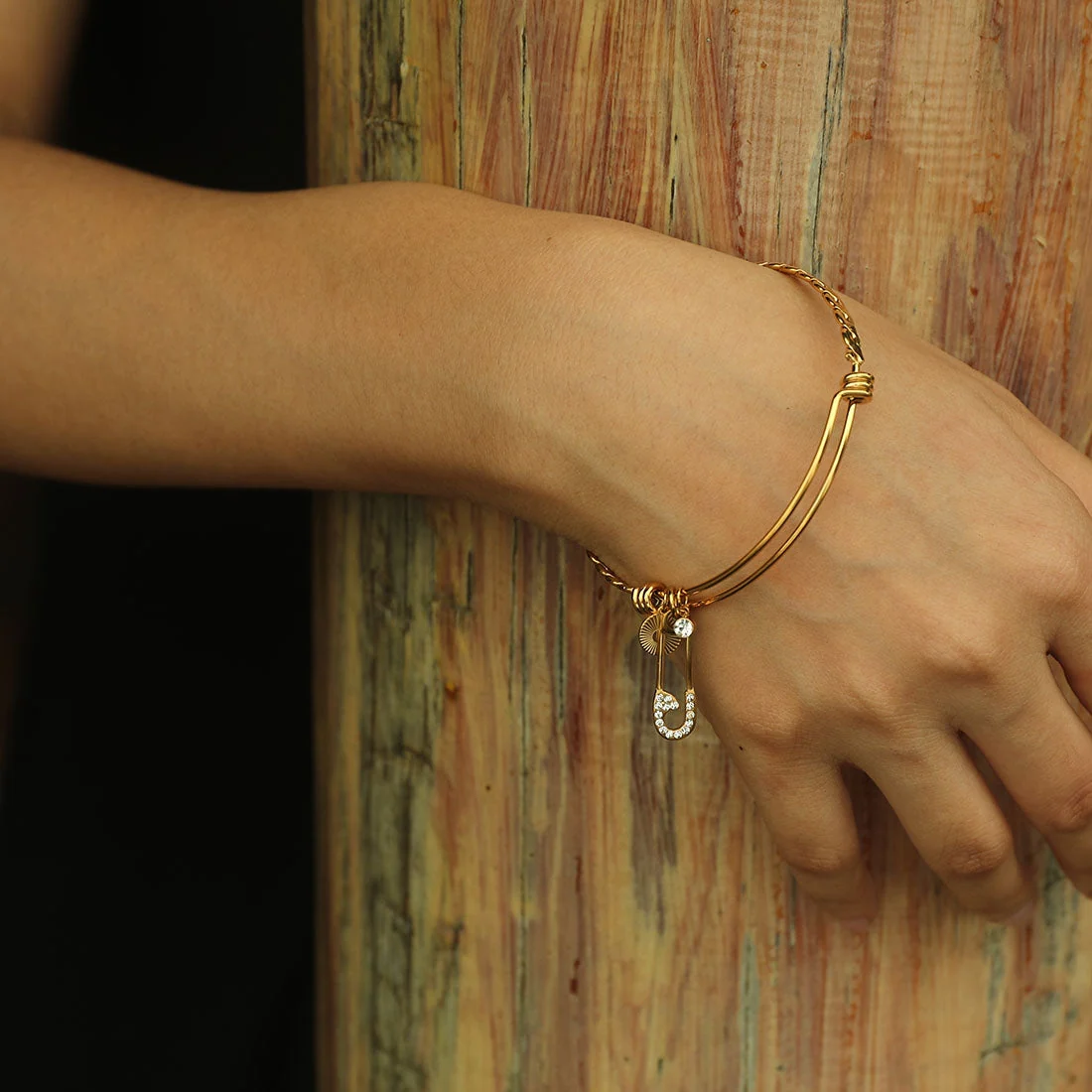 CHRISTINA: Charms Adorned Gold Bracelet - Image 2