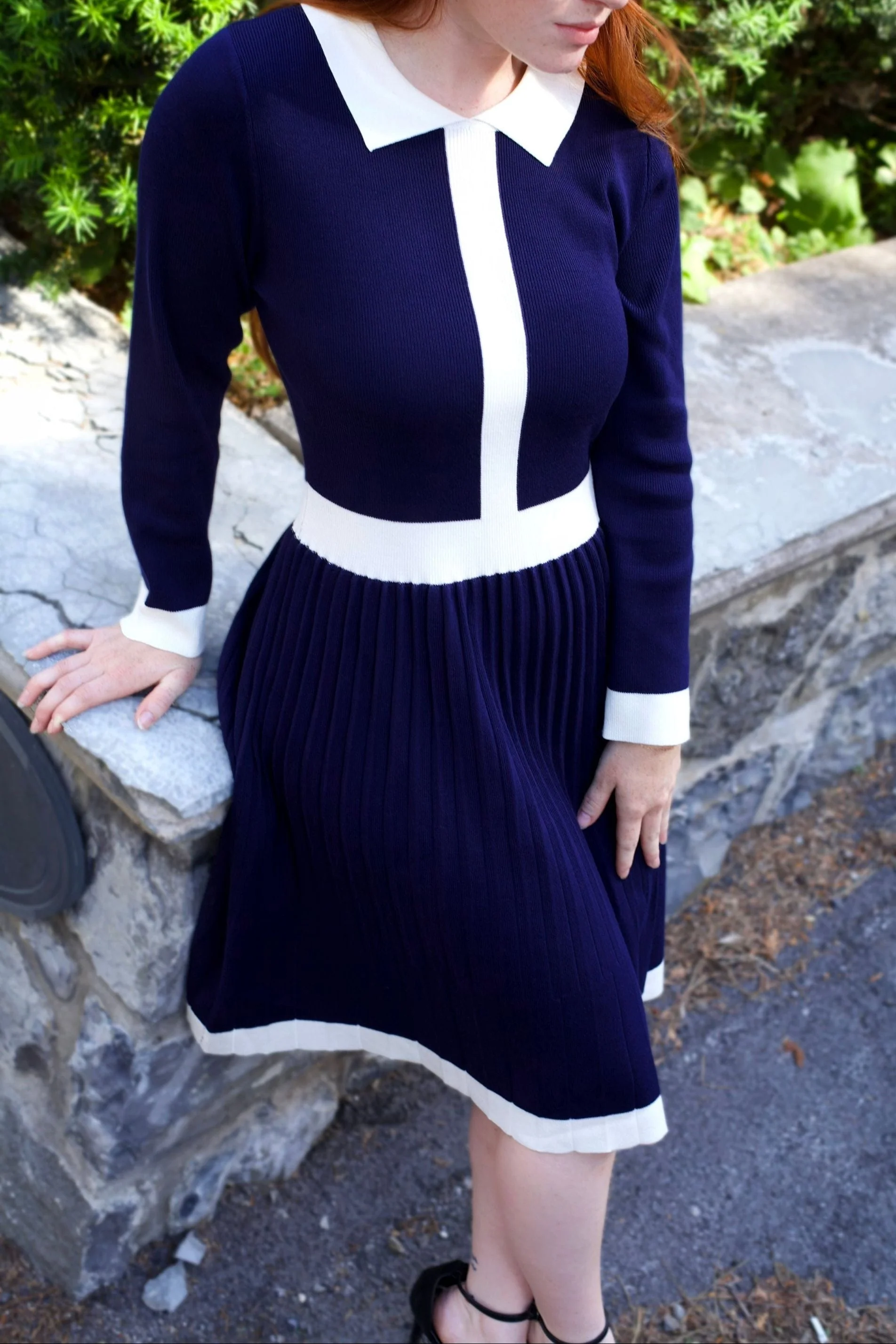 Clarissa Knit Dress with Contrast Trim - Image 13