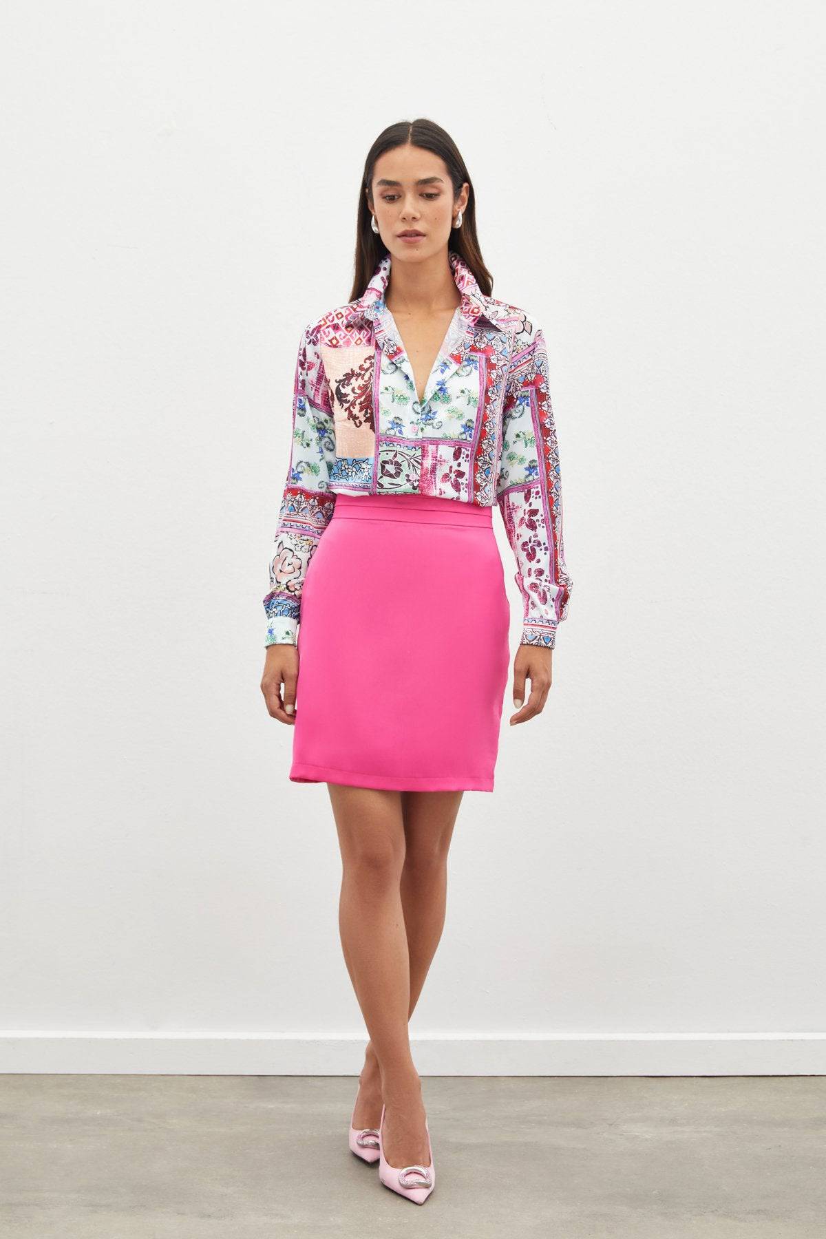 Classic Patterned Shirt - Pink - Image 2