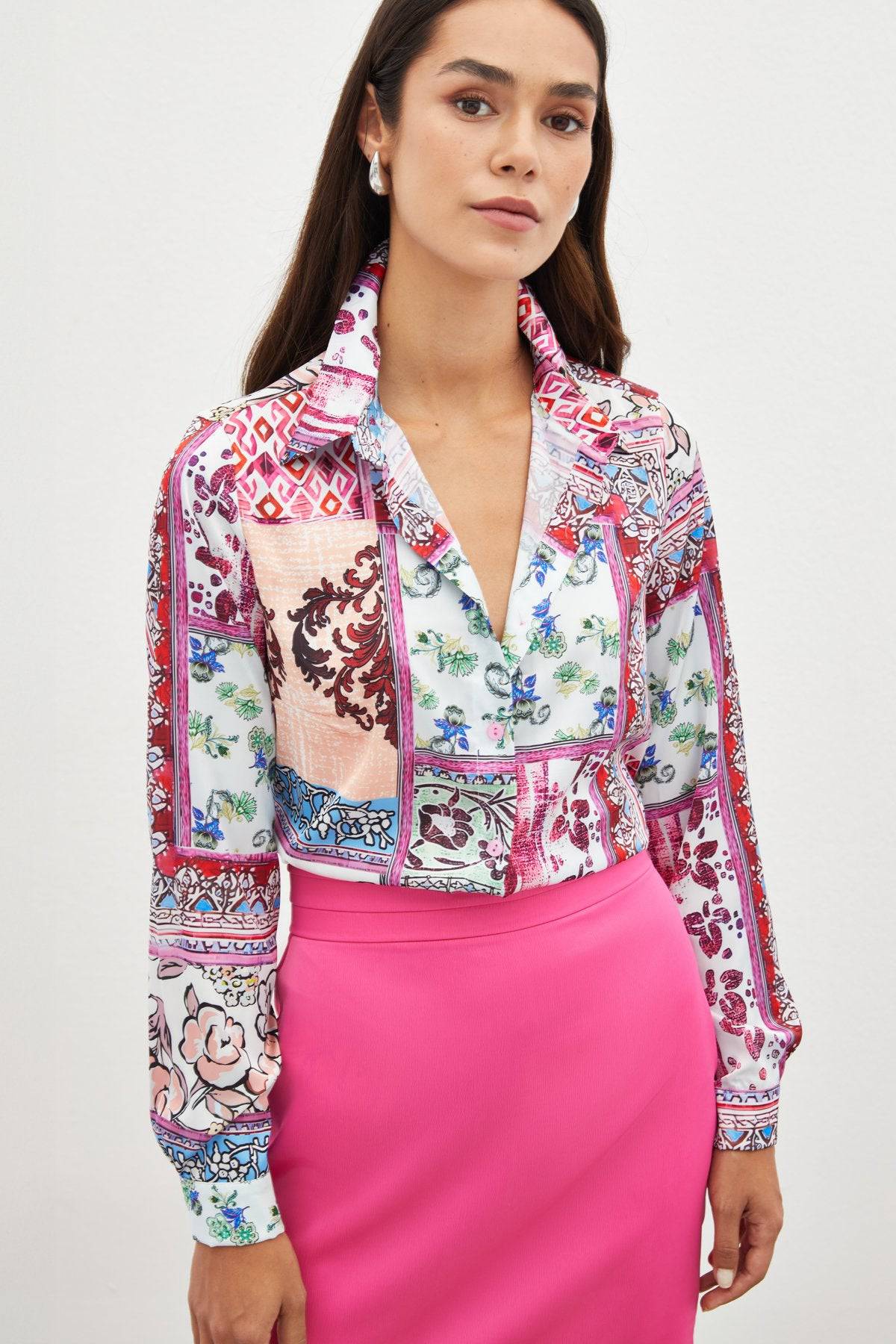 Classic Patterned Shirt - Pink - Image 4