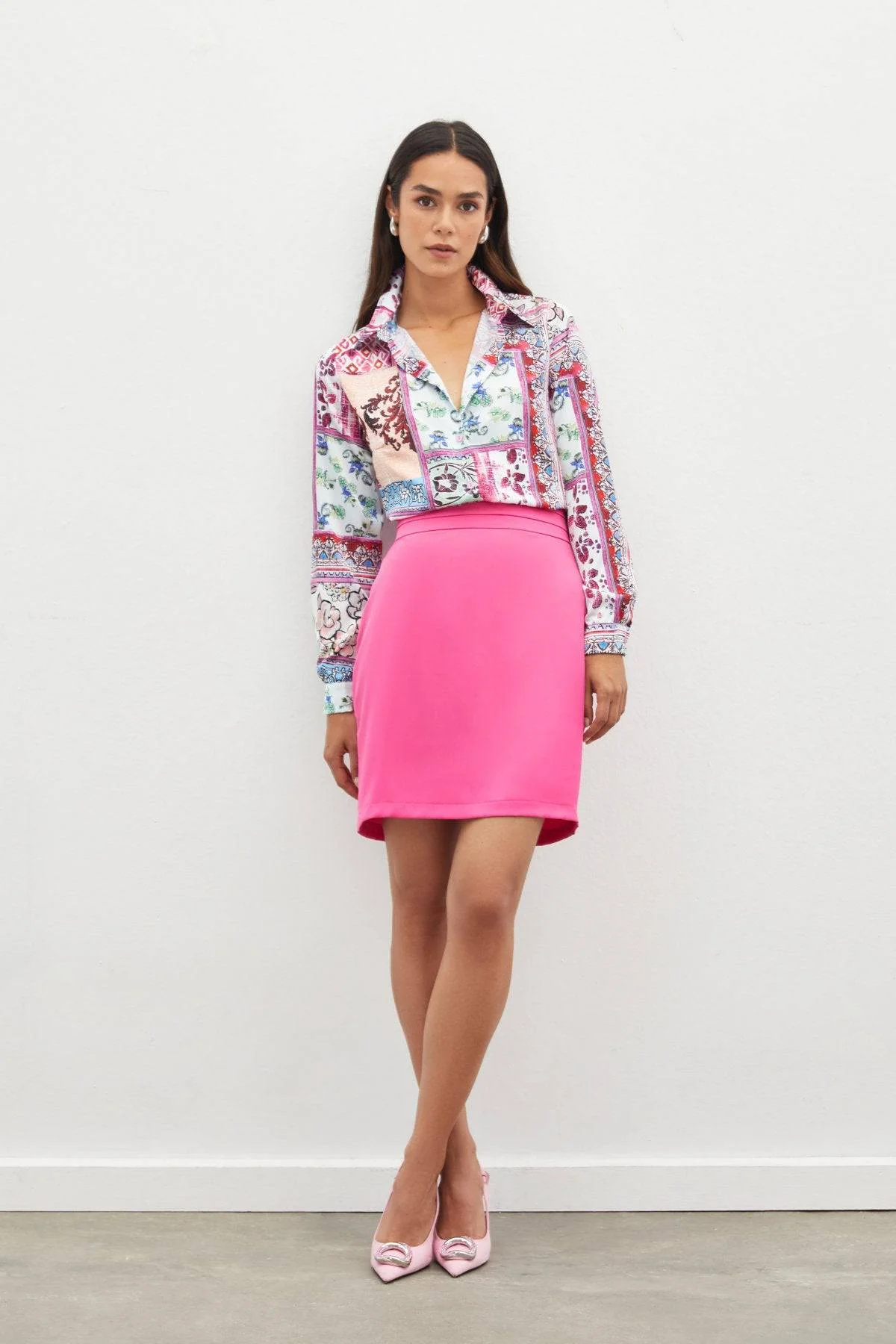 Classic Patterned Shirt - Pink - Image 7