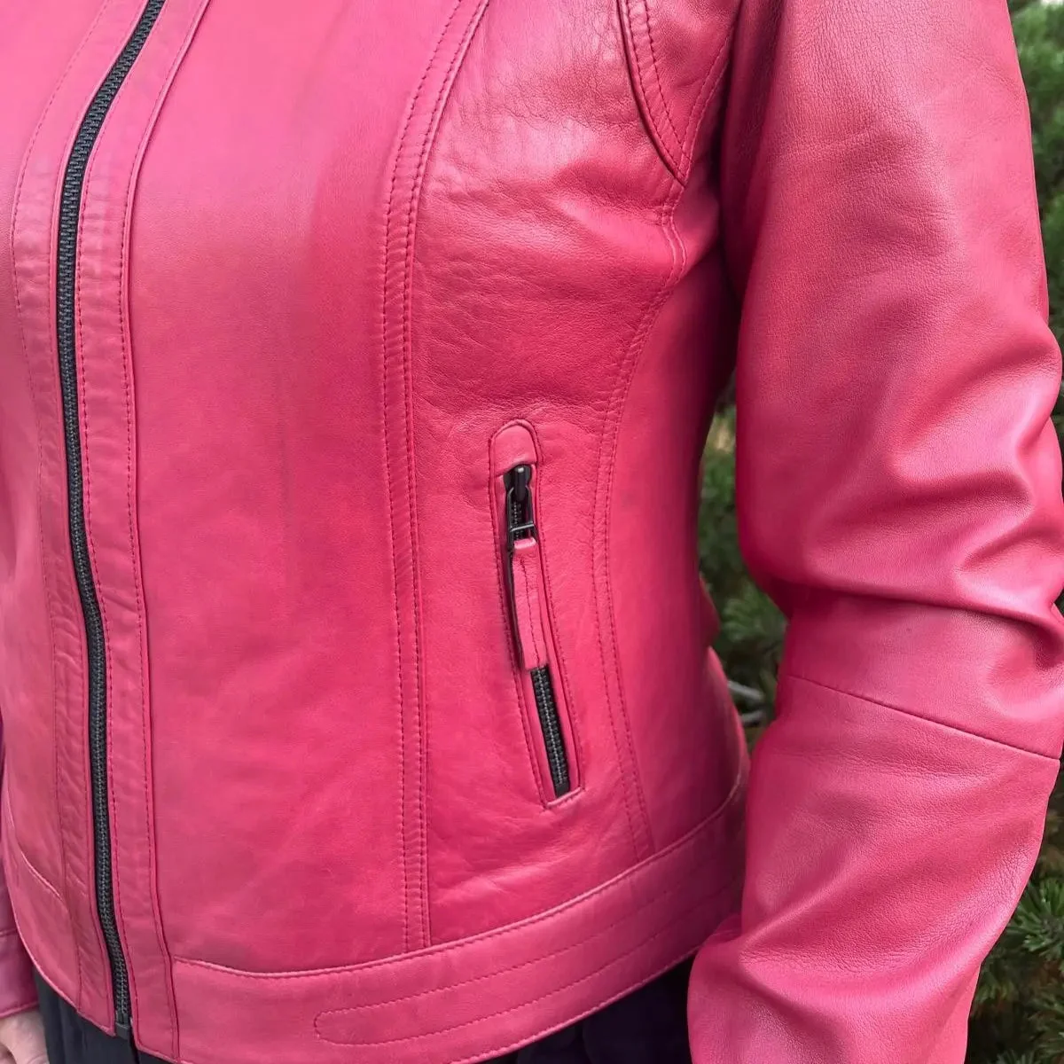 Classic Women's Lamb Leather Jacket - Image 3