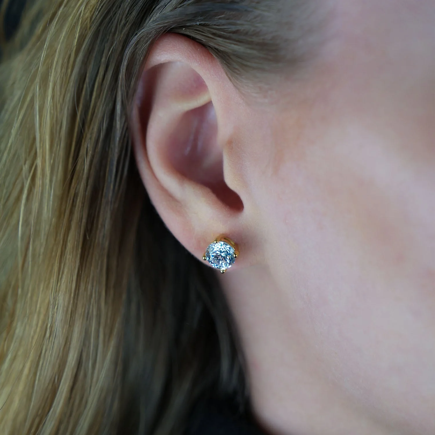 CODI Gold: Moissanite (Diamond Alternative) Essential Daily Studs - Image 6