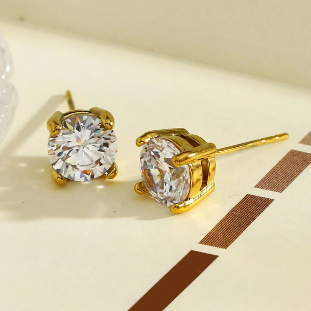 CODI Gold: Moissanite (Diamond Alternative) Essential Daily Studs - Image 7