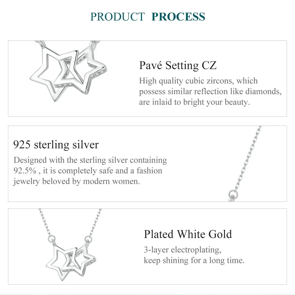 Connected Hearts: Sterling Silver Star/Heart/Cat Pendant Necklace - Image 11