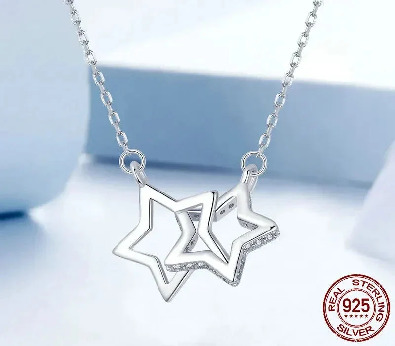 Connected Hearts: Sterling Silver Star/Heart/Cat Pendant Necklace - Image 8