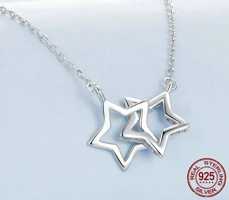 Connected Hearts: Sterling Silver Star/Heart/Cat Pendant Necklace - Image 9