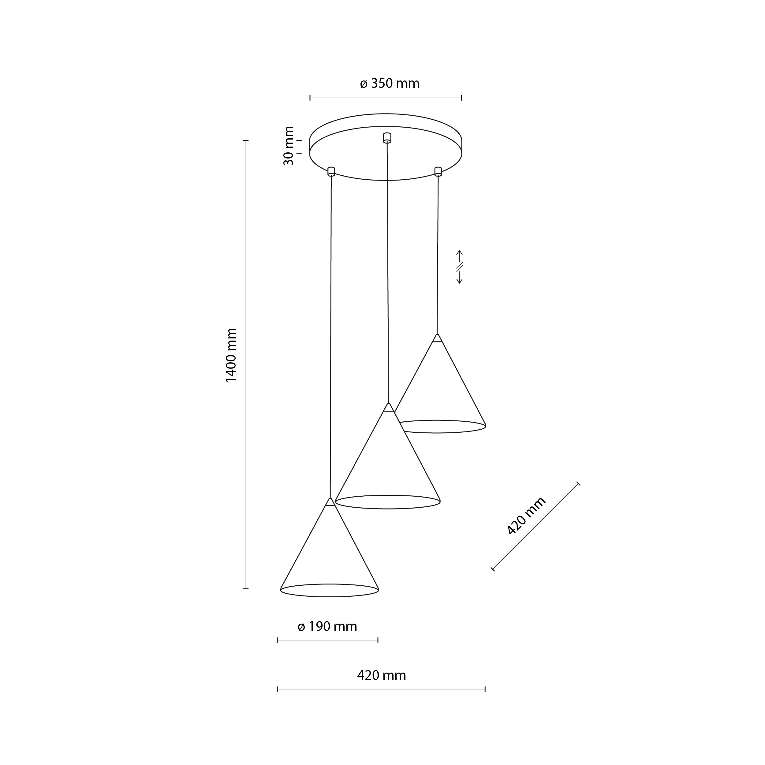 CONO 3-Light Steel Cone Pendant for Kitchen Island & Dining Table - Image 16