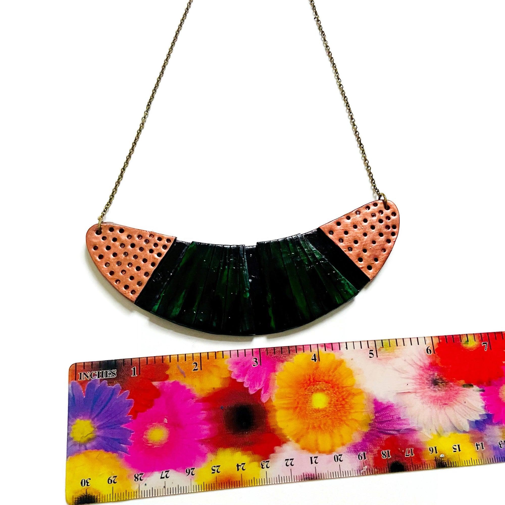 Copper & Emerald Green Statement Jewelry Set - Image 3