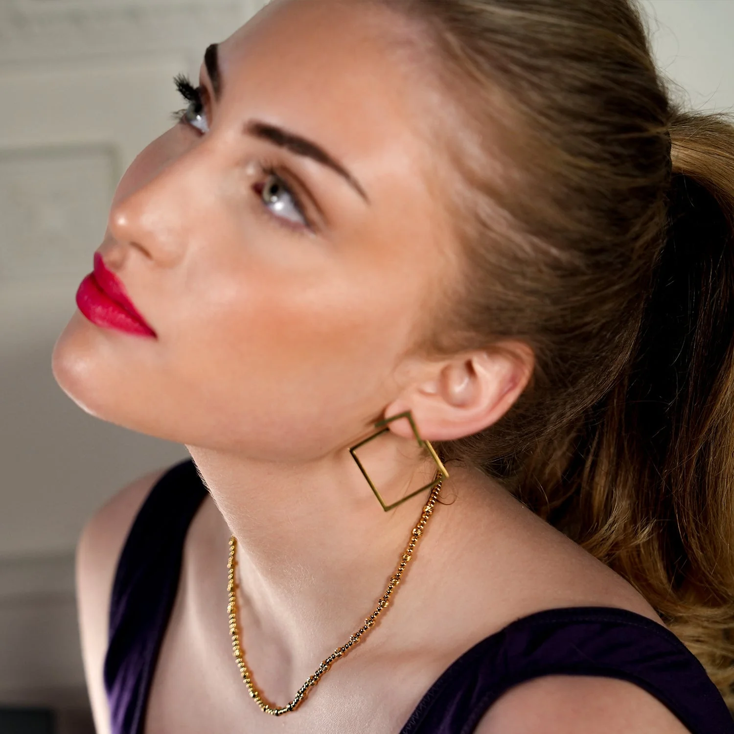 COSTINA: Geometric Hoop & Stud Combo Earrings - Image 2