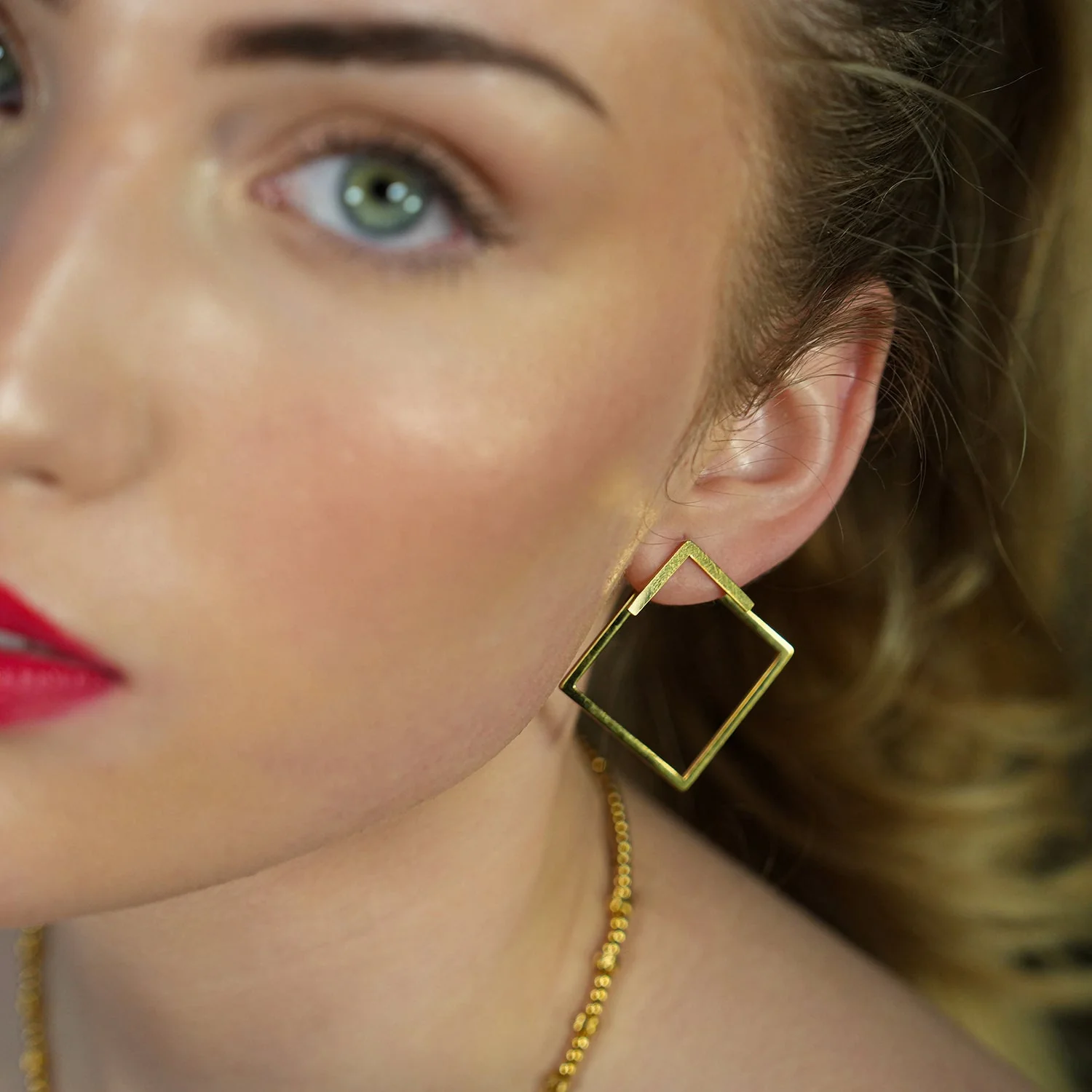 COSTINA: Geometric Hoop & Stud Combo Earrings - Image 3