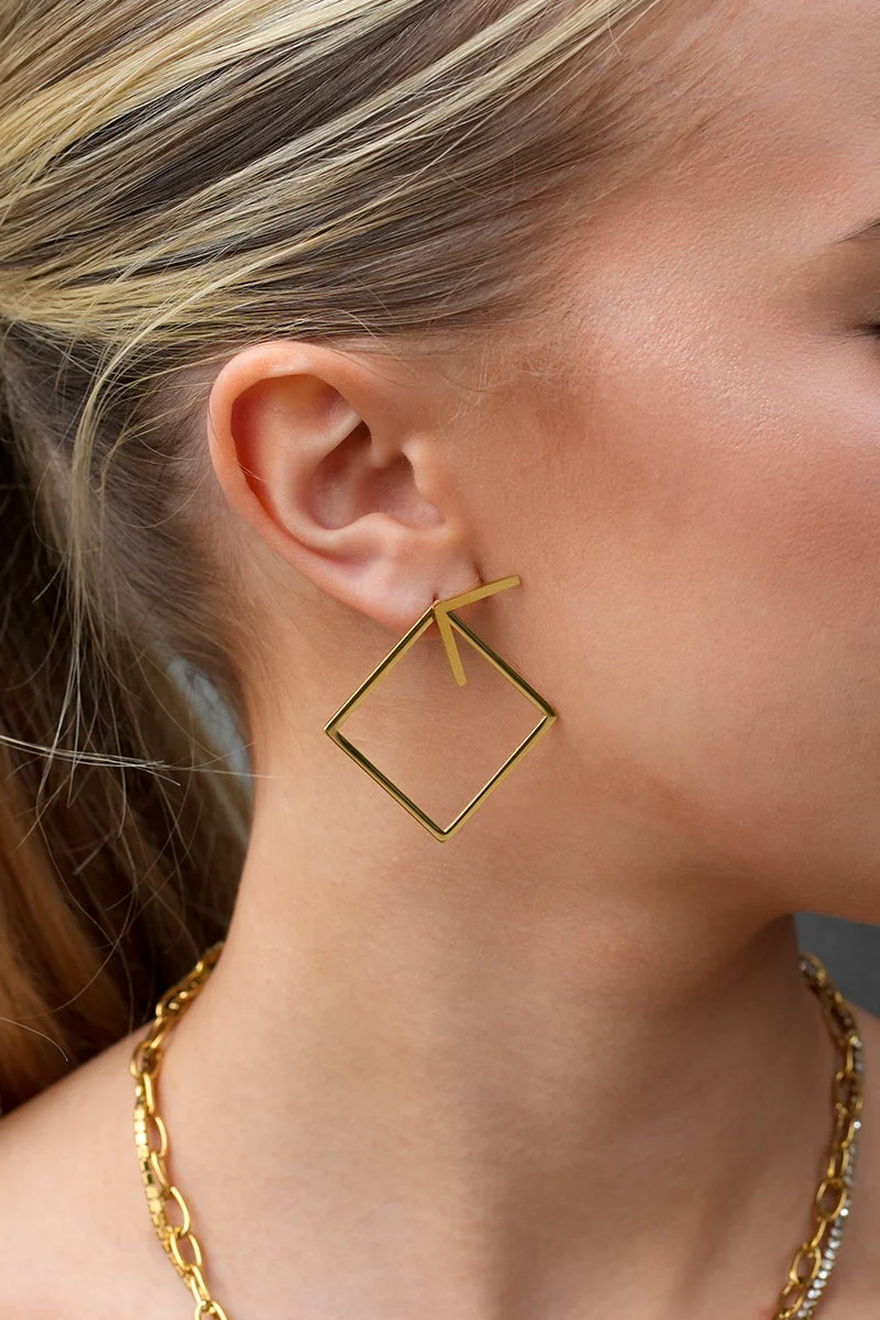 COSTINA: Geometric Hoop & Stud Combo Earrings - Image 4