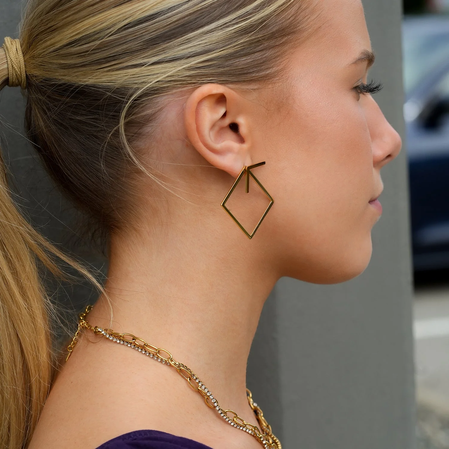 COSTINA: Geometric Hoop & Stud Combo Earrings - Image 5
