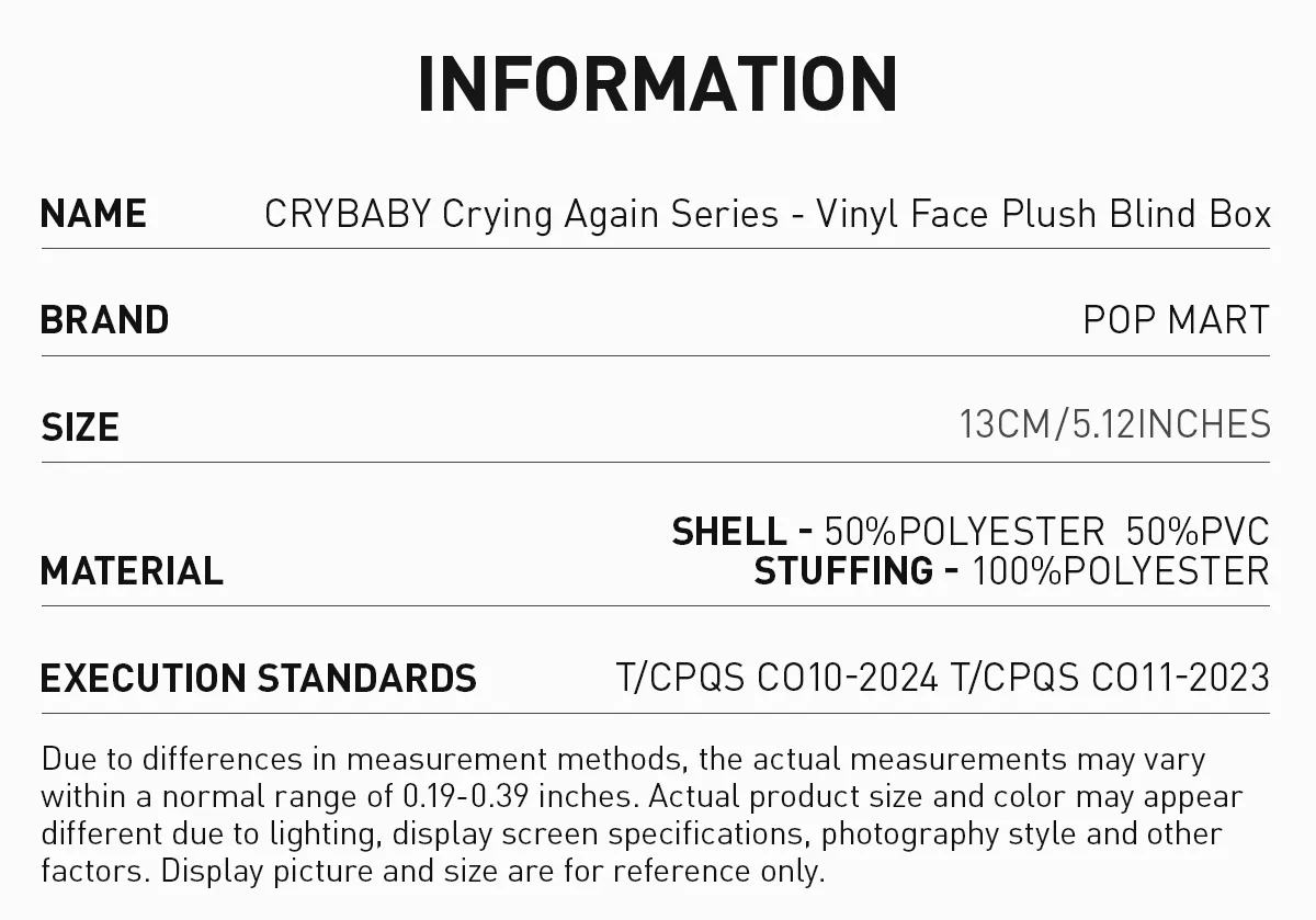 CRYBABY Crying Again Series-Vinyl Face Plush Blind Box - Image 16