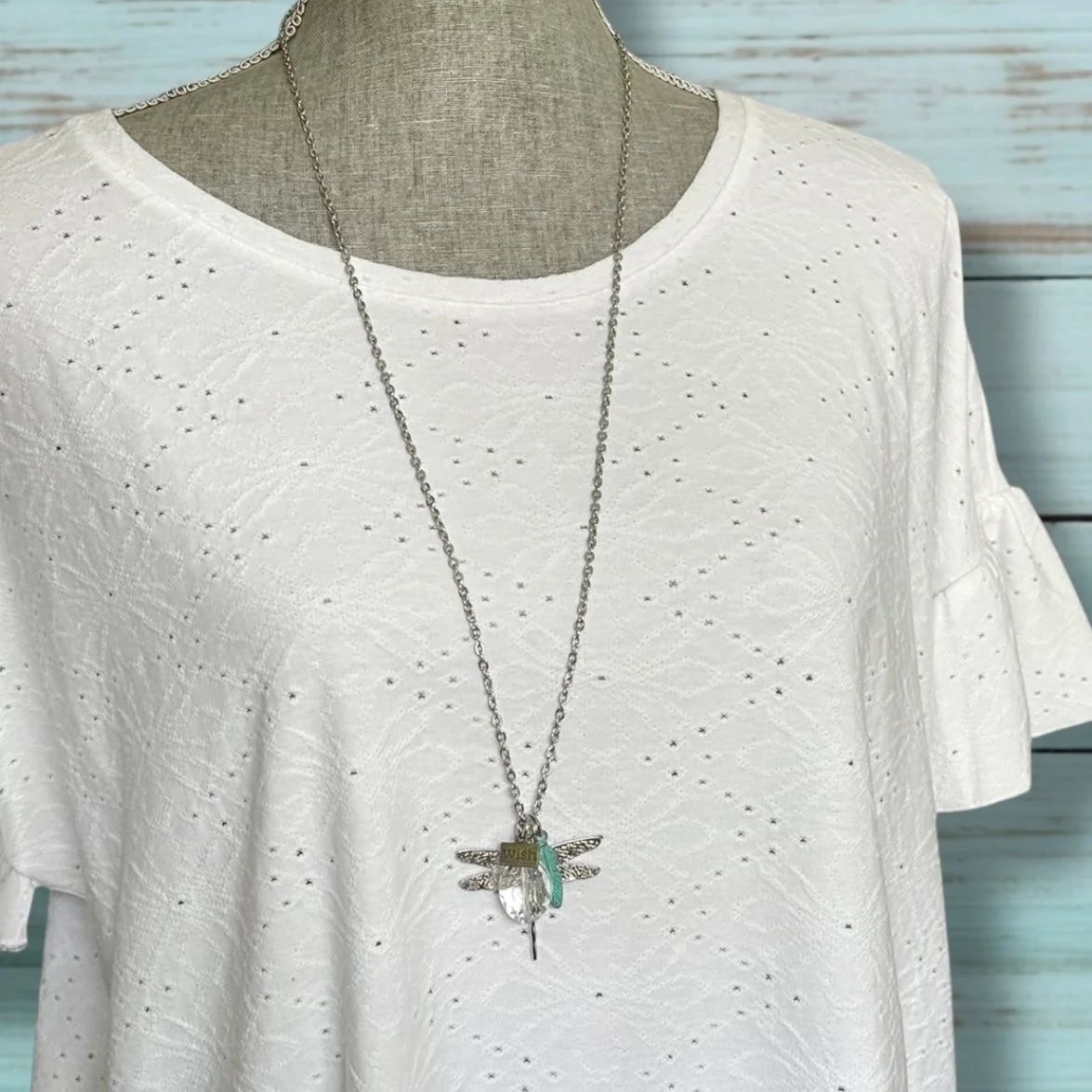 Crystal Dragonfly Wish Necklace - Image 3