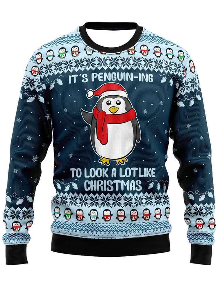 Cute Penguin Sweater with Pom Pom - Image 2