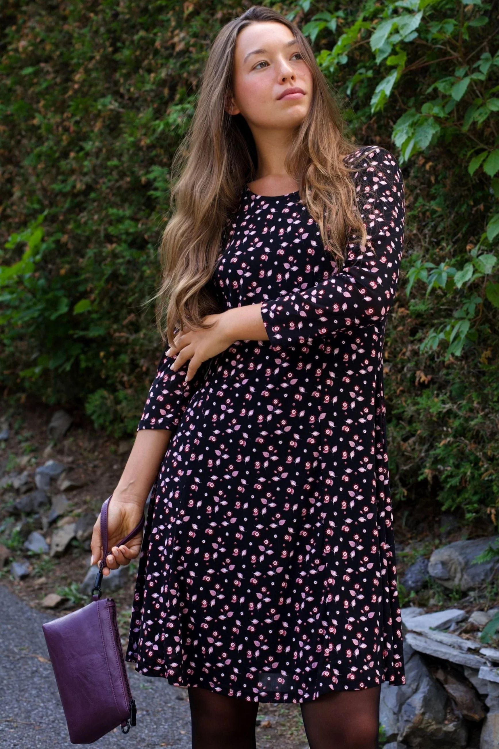 Daisie Floral Stretch Fit & Flare Dress - Image 2