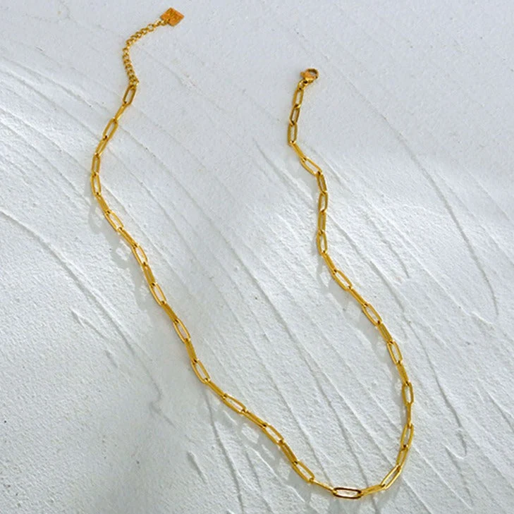 DALIA: Essential Gold Chain Link Paper-Clip Necklace - Image 7