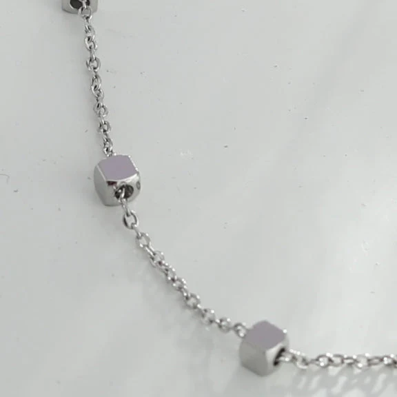 DARBY: Square Bead Silver Bracelet - Image 3
