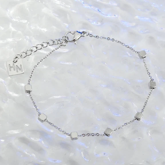 DARBY: Square Bead Silver Bracelet - Image 6