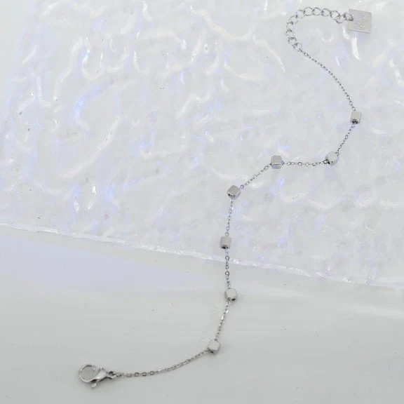 DARBY: Square Bead Silver Bracelet - Image 7