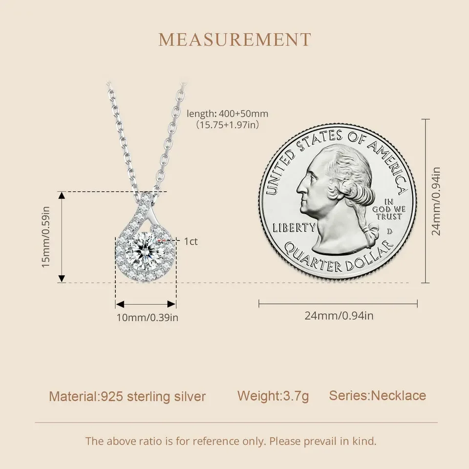 Dazzling 1ct Moissanite Sterling Silver Pendant Necklace - Image 13