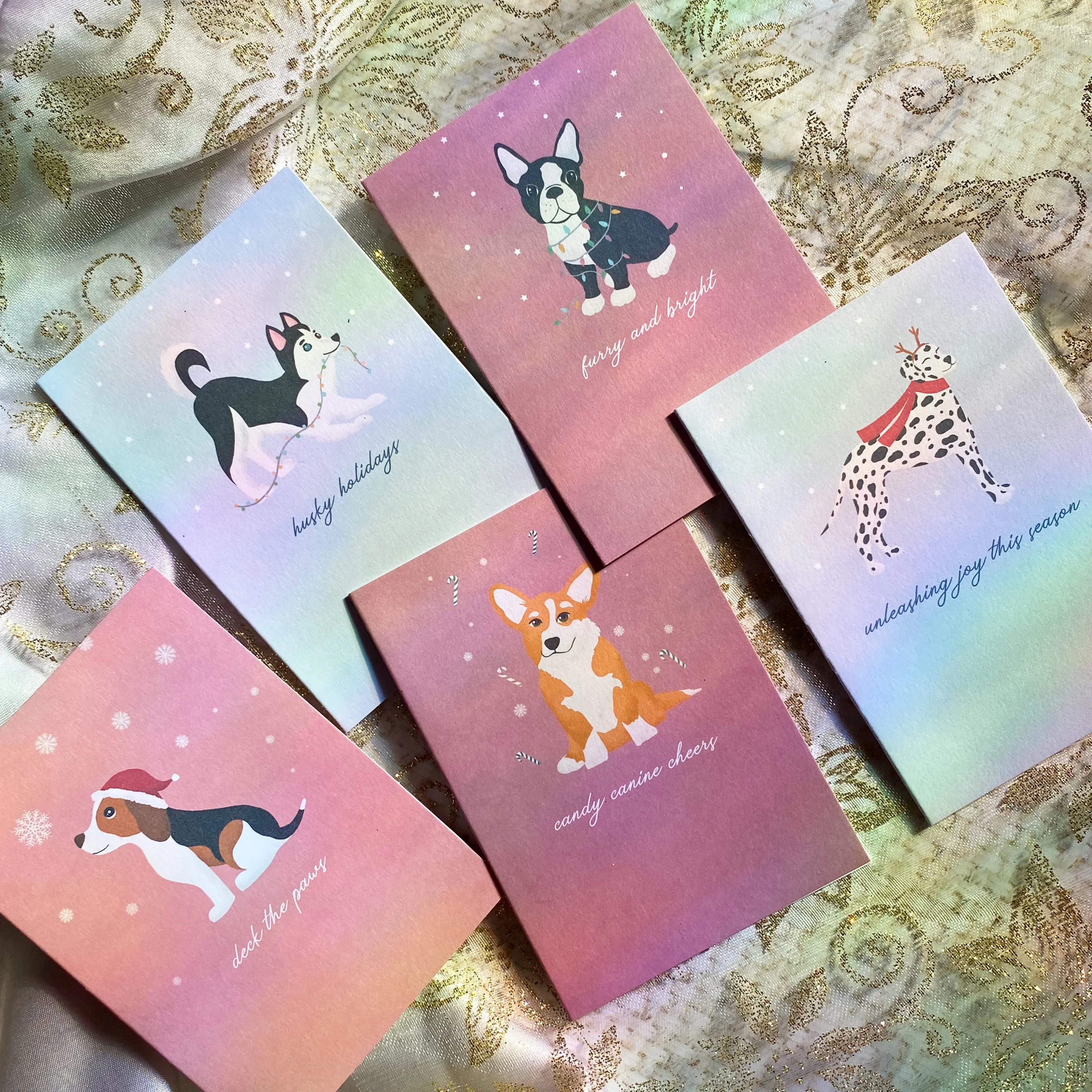 Deck the Paws Dog | Beagle | Mini Greeting Card - Image 3