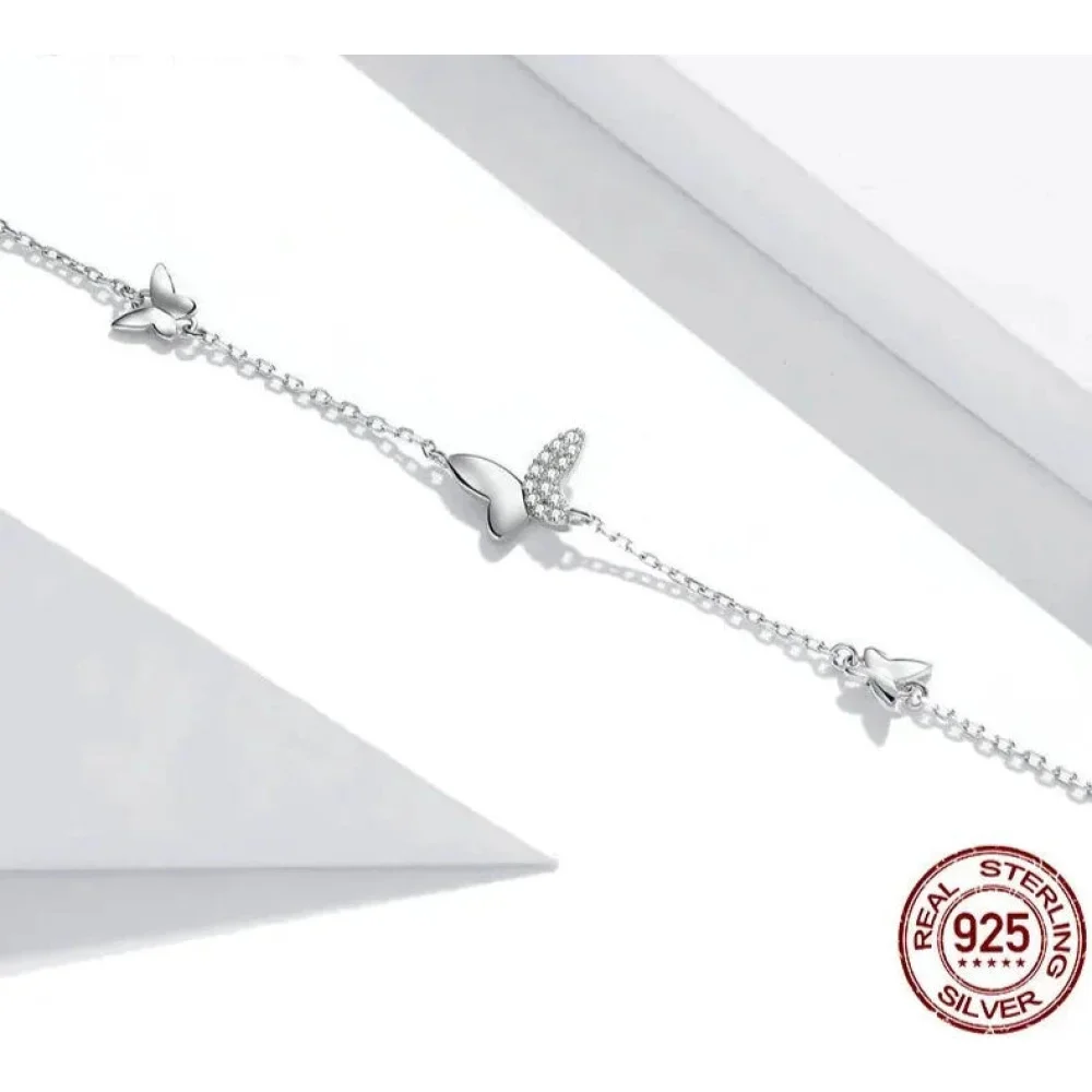 Sterling Silver Butterfly Charm Bracelet – Adjustable - Image 5