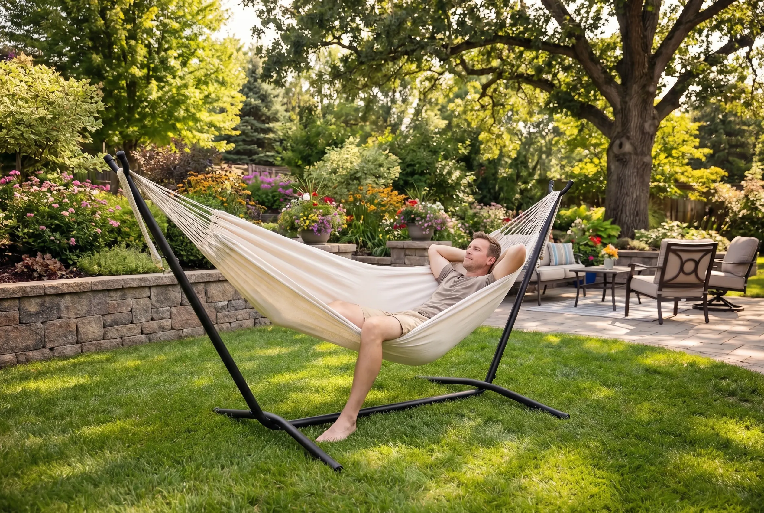 Deluxe Brazilian Double Hammock with Universal Stand - Image 26